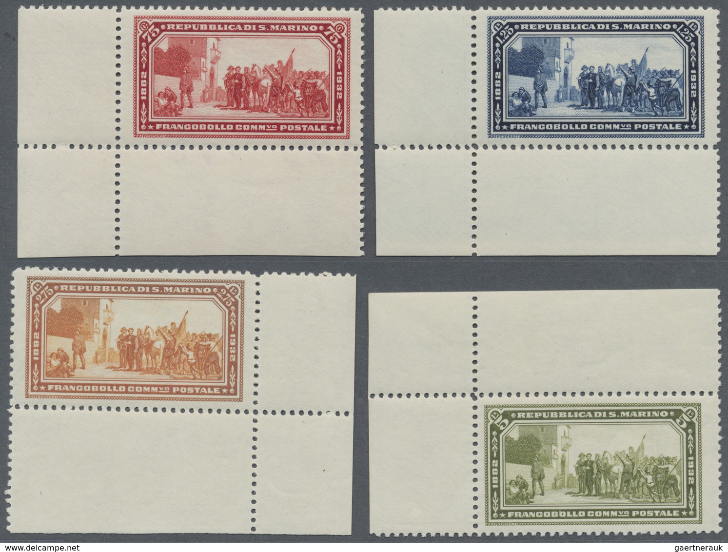 ** San Marino: 1932, 50. Todestag Garibaldis Kompletter Satz Aus Teils Unterschiedl. Bogenecken, Postfr - Unused Stamps