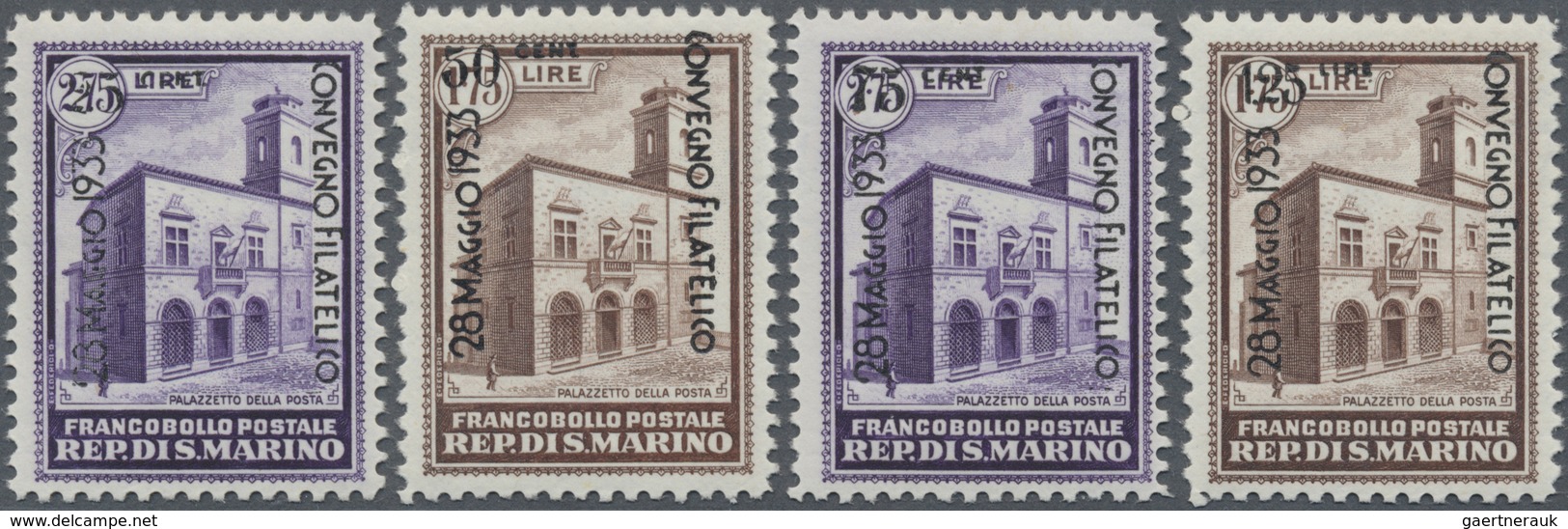 ** San Marino: 1933, Philatelic Congress, Complete Set Of Four Values, Unmounted Mint, Signed. Sass. 17 - Neufs