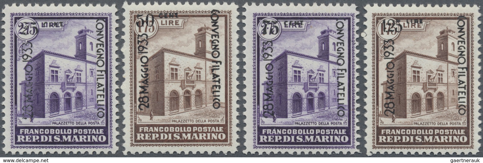 ** San Marino: 1933, Philatelic Congress, Complete Set Of Four Values, Unmounted Mint, Signed. Sass. 17 - Ongebruikt