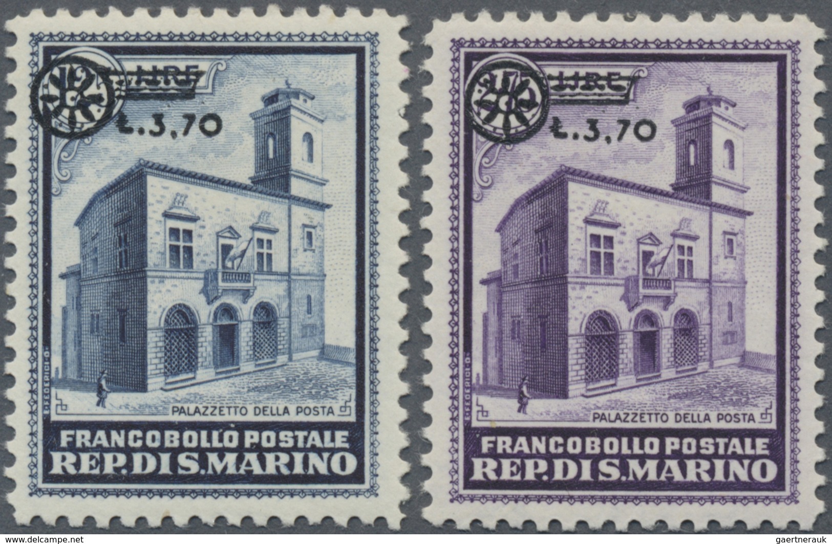 ** San Marino: 1934, Revaluation Overprints, Both Values Unmounted Mint. Sass. 184/85, 500,- €. Only 8. - Neufs