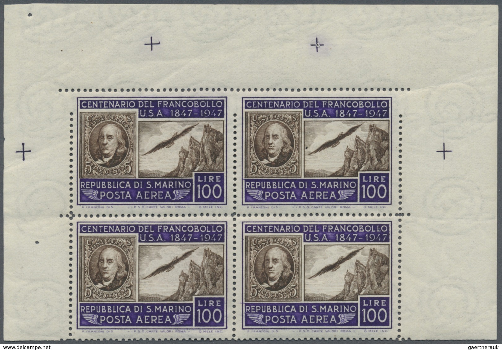 ** San Marino: 1947/1953, Lot Mit 7 Postfrischen Werten, Dabei Mi.Nr.: 396 (4), 401, 460 Vom Oberrand U - Ungebraucht