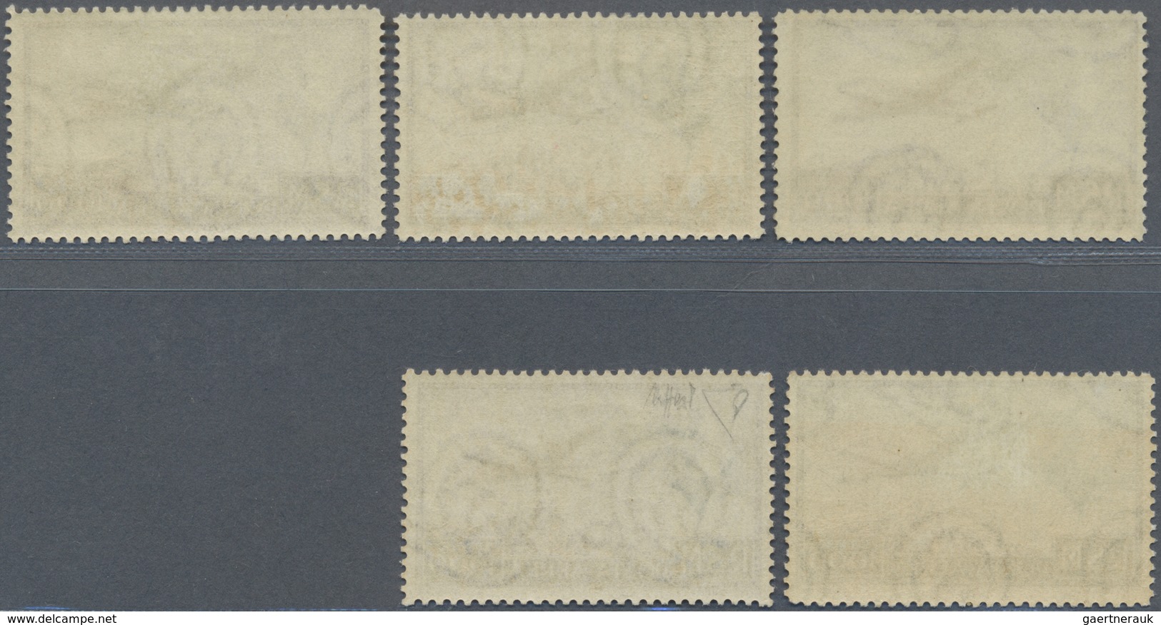 * San Marino: 1951, 1000l. Airmail Stamp, Five Copies, Mint O.g. Sass. PA99, 3.000,- €. - Neufs