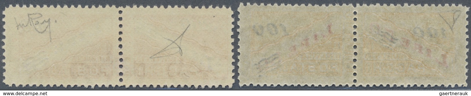 ** San Marino - Paketmarken: 1948/1950, Overprints, 100l. On 50l. And 200l. On 25l., Two Values Unmount - Spoorwegzegels