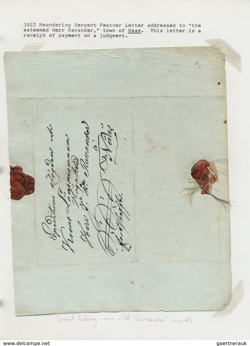 Br Schweden - Vorphilatelie: 1822, Feather Letter, Seal With A Bird's Feather To Exeed Transport Of Off - ... - 1855 Voorfilatelie