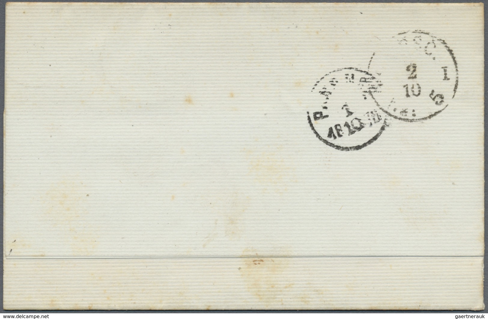 Br Schweden: 1876, 3 Ore Bister Brown Pair On Imprint Circular Mail (engagement Card) Tied By "MARIESTA - Neufs