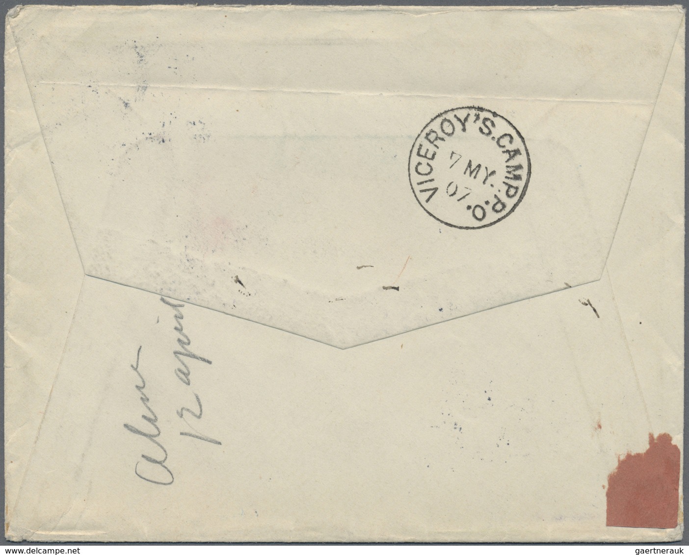 Br Schweden: 1907 Mail To SVEN HEDIN At Indian Viceroy's Camp: Registered Double-rate Cover From Stockh - Ongebruikt