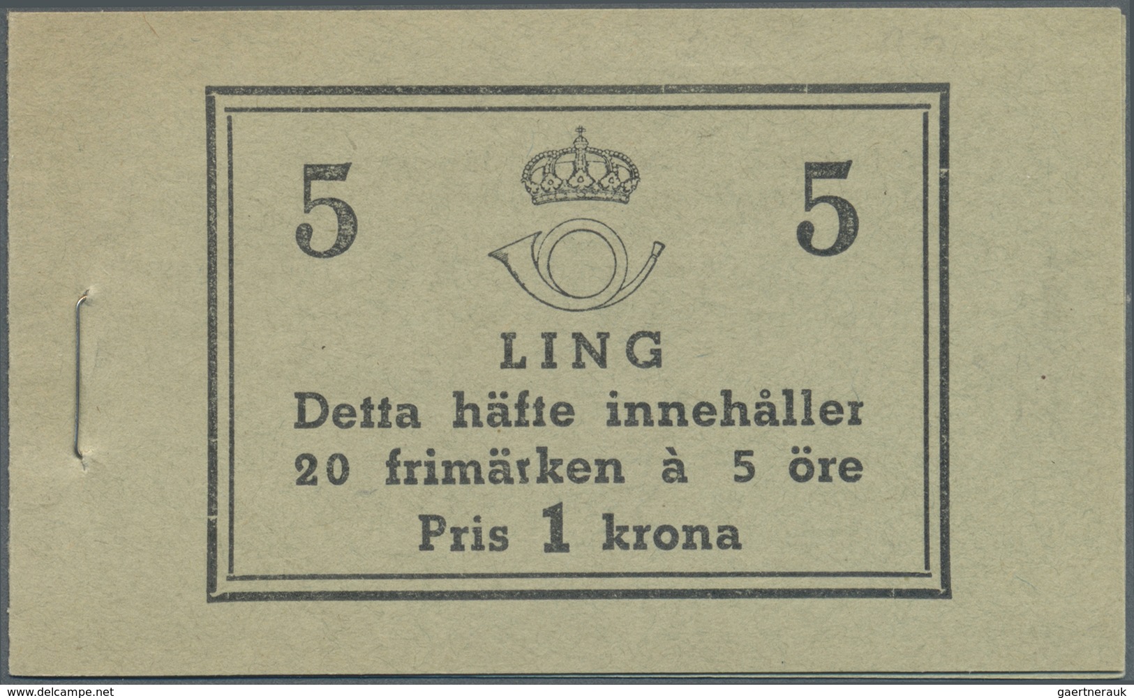 ** Schweden - Markenheftchen: 1939, Per Henrik Ling, Complete Stamp Booklet ‚Pris 1 Krona‘ Bearing 20 S - 1951-80