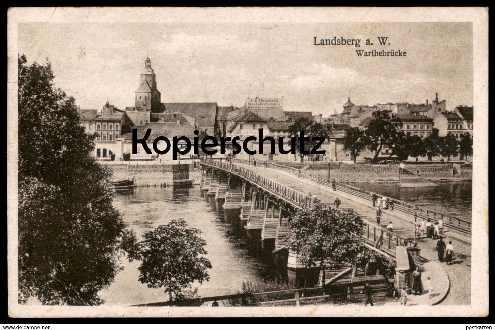 ALTE POSTKARTE LANDSBERG WARTHE WARTHEBRÜCKE Gorzow Wielkopolski Polska Brücke Bridge Pont Postcard Ansichtskarte Cpa AK - Neumark