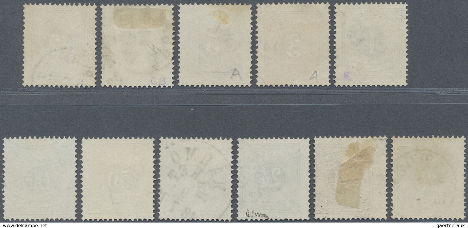 O Schweden - Portomarken: 1874, Number Drawing 1 Ö To 1 Kr, As Well 24 Ö In Two Colors, Clean Canceled - Strafport