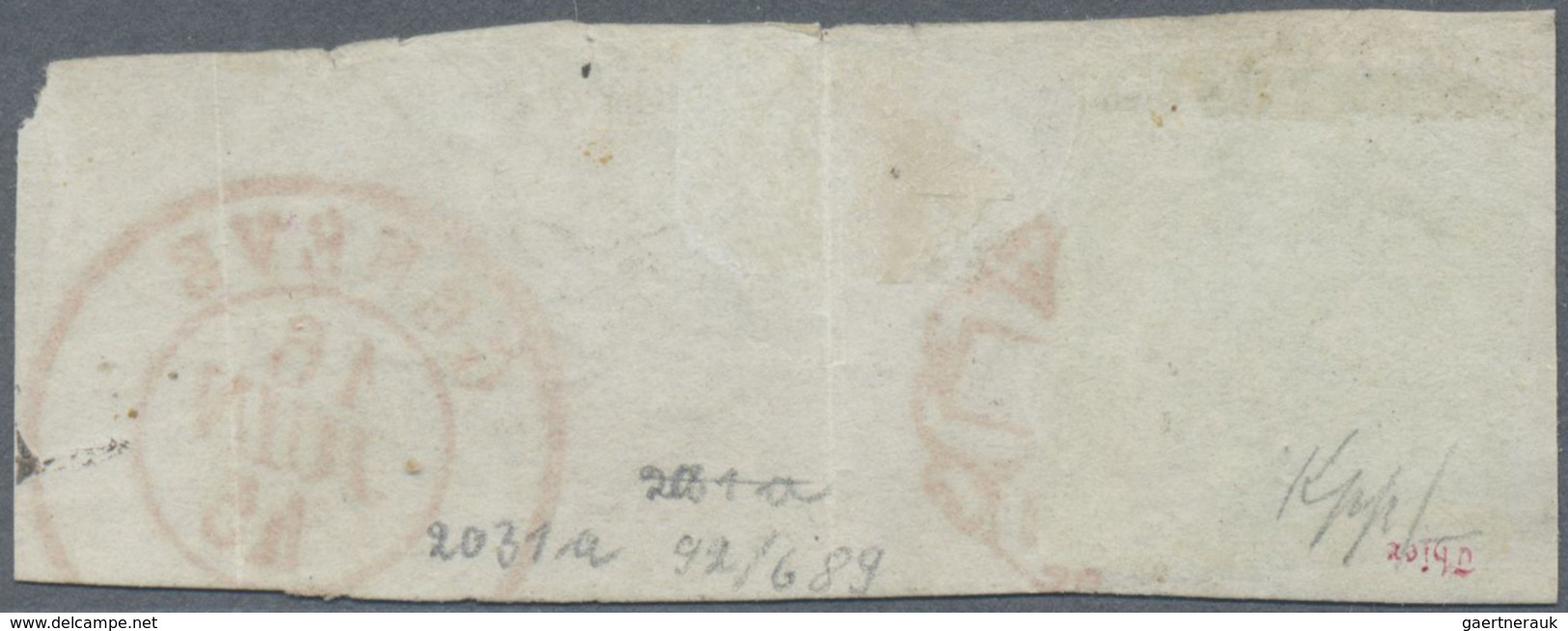 Brfst Schweiz - Genf: 1843 Genf 5 C. Als Rechte Hälfte Der "Doppelgenf" Gebraucht Auf Briefstück, übergehe - 1843-1852 Timbres Cantonaux Et  Fédéraux