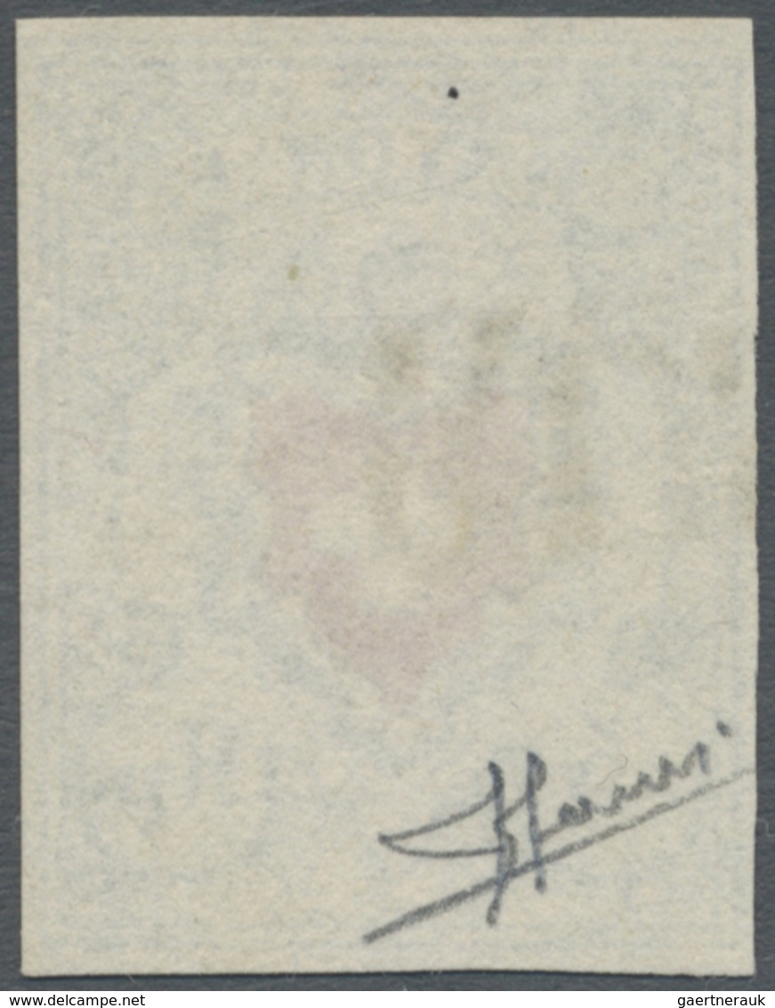 O Schweiz: 1850 Rayon I 5 Rp. Hellblau, Type 26, Stein C2-RO, Mit Ca. 4/12 Kreuzeinfassung, Gebraucht - Ungebraucht