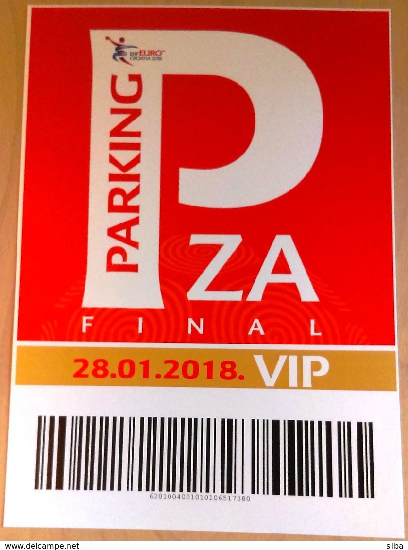 HANDBALL / MEN'S EHF EURO CROATIA 2018 / Parking Sign, Carton Poster - Handball