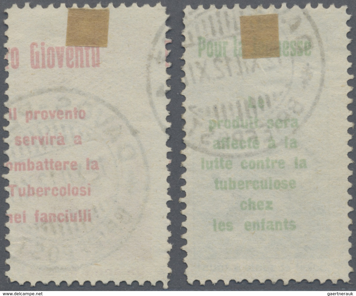 O Schweiz: 1913 PRO JUVENTUTE VORLÄUFER 10 Cmi (italien.) Und 10 Cts (franz.) Mit VOR-ERSTTAGS-STEMPEL - Ongebruikt