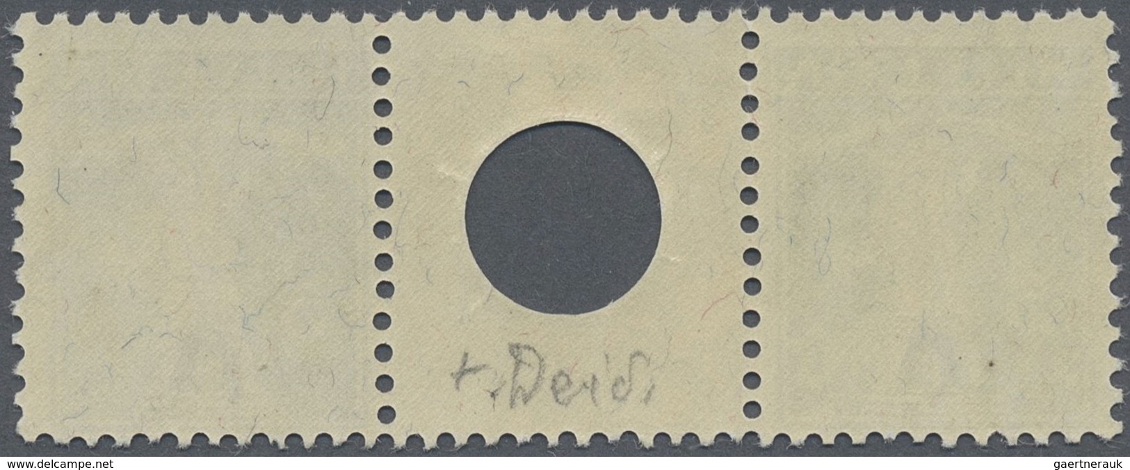 ** Schweiz - Zusammendrucke: 1909-11 Tell 5 Rp. Grün In Type II Im Zwischenstegpaar Mit Großer Lochung, - Se-Tenant