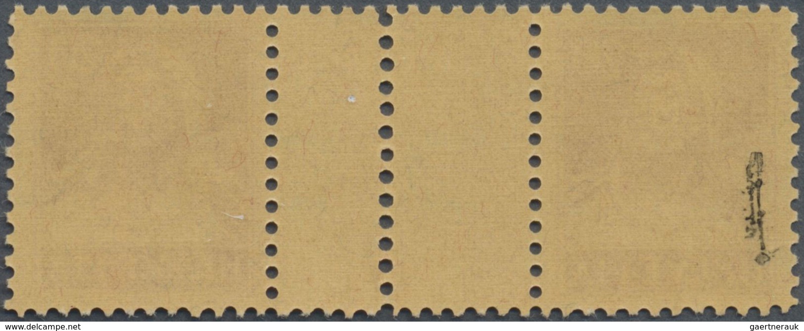 ** Schweiz - Zusammendrucke: 1933 Tellvater 20 Rp. Karminrot Auf Geriffeltem Papier Im Perforierten Zwi - Se-Tenant