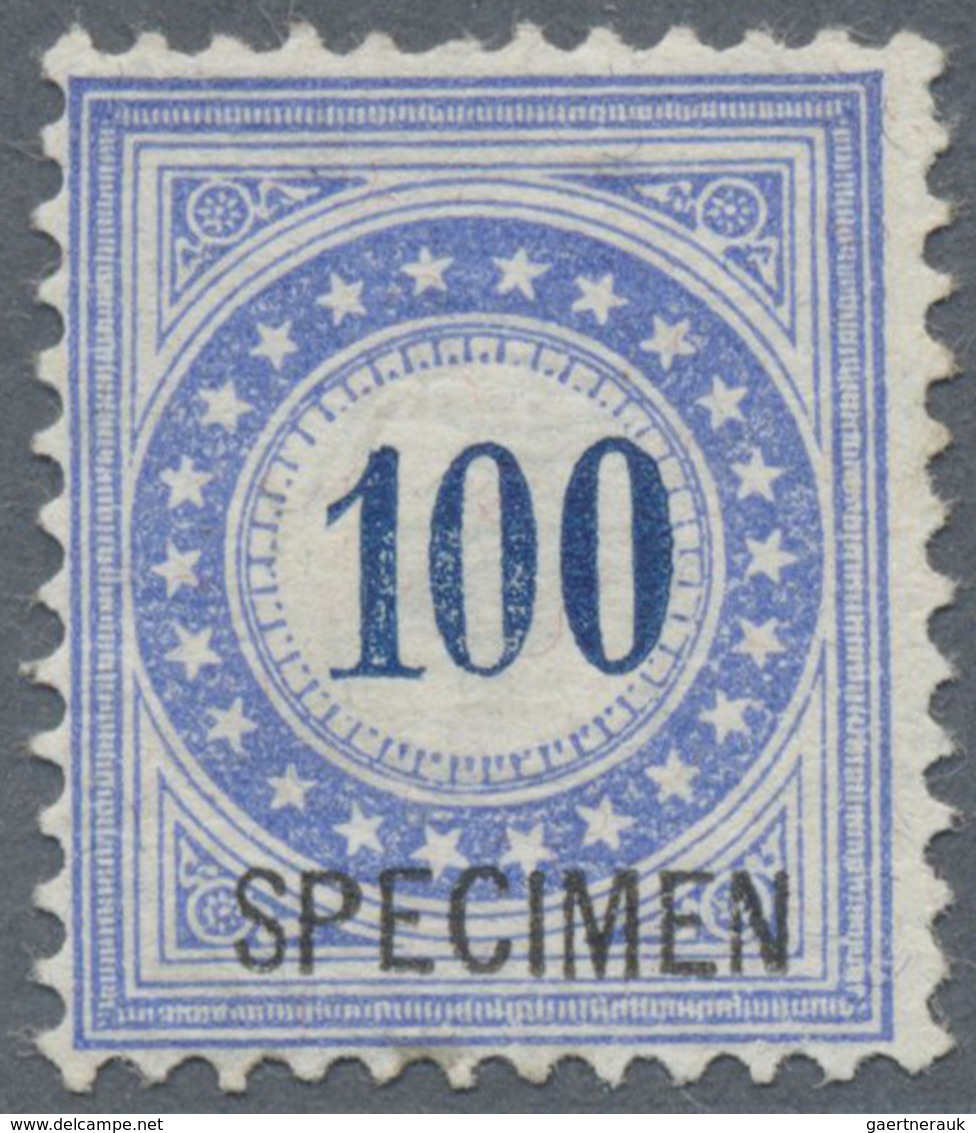 (*) Schweiz - Portomarken: 1881, 100 C Ultramarin/blau Mit Rahmentype II (oberes Rechtes Rad Unten Ausge - Taxe