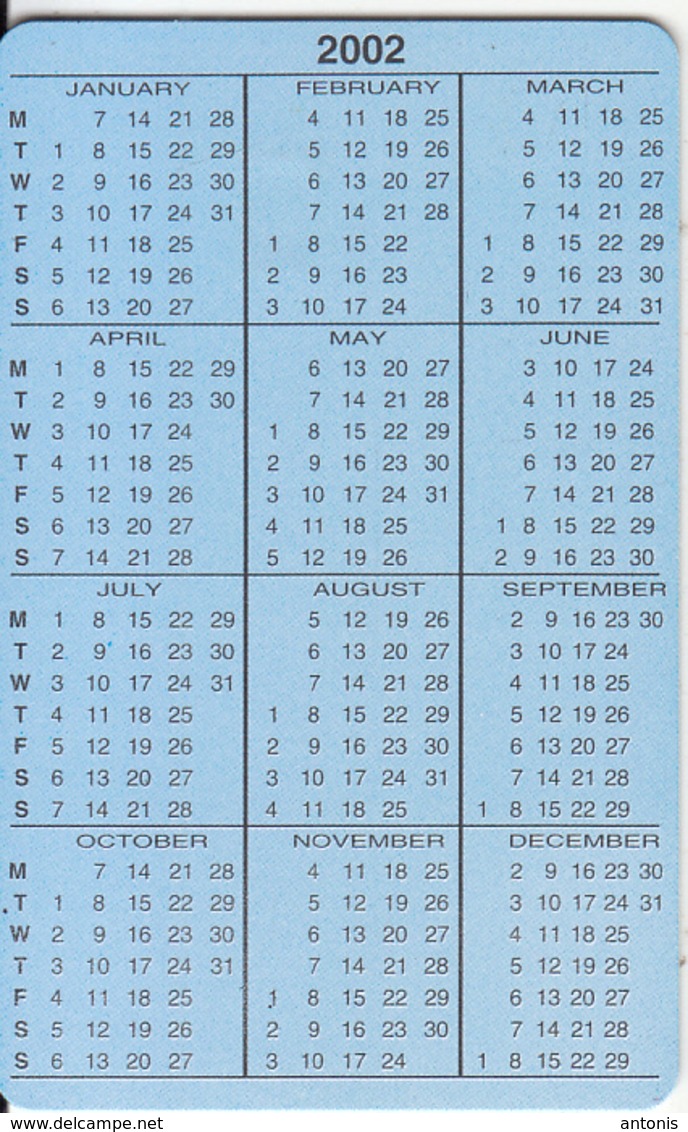 SUDAN - Calendar 2002, Sudatel Telecard 300 Units, Chip Siemens 35, Used - Soedan