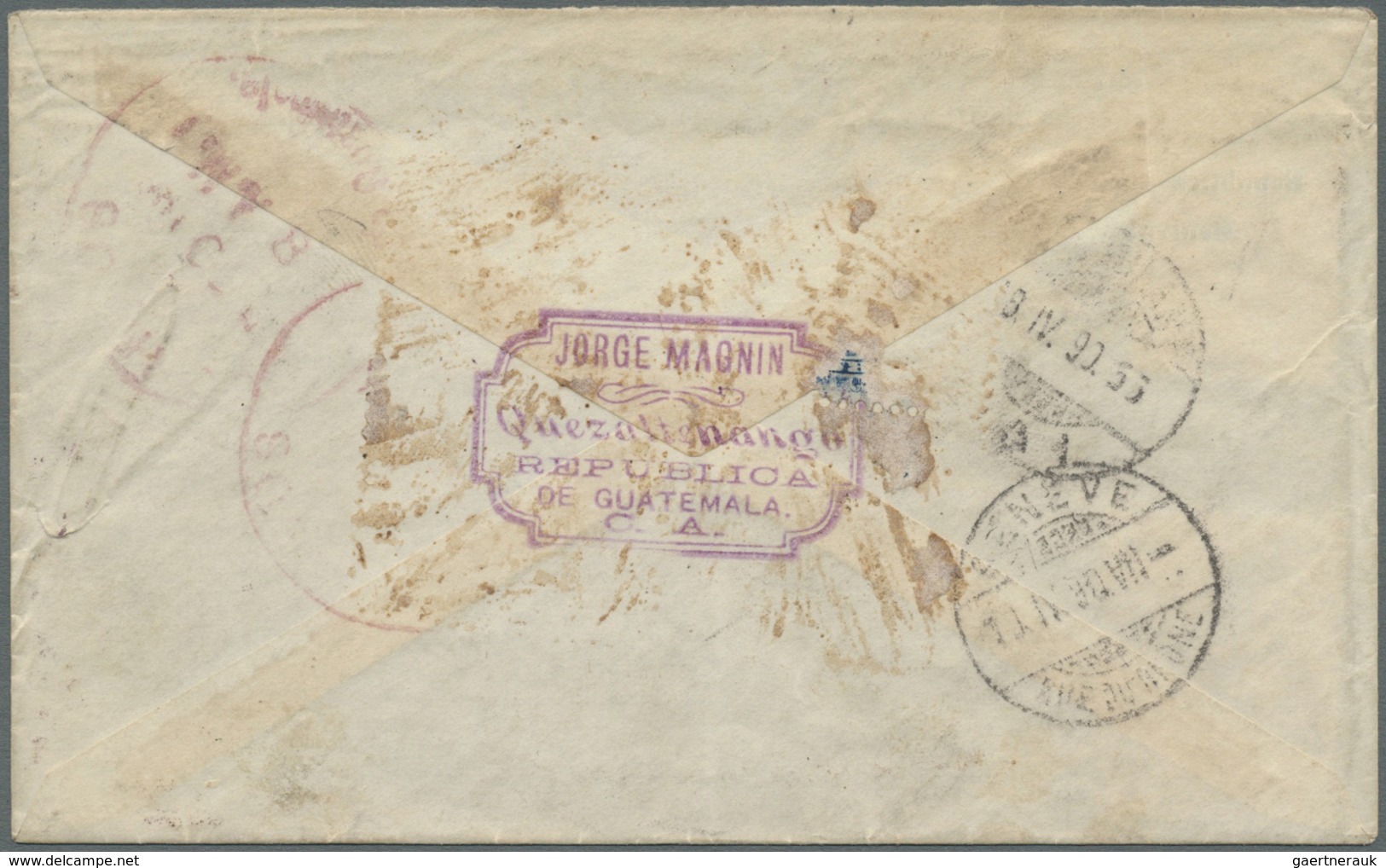 Br Schweiz - Portomarken: 1890. Envelope Addressed To Switzerland Bearing Yvert 34, 5c Violet Tied By D - Strafportzegels