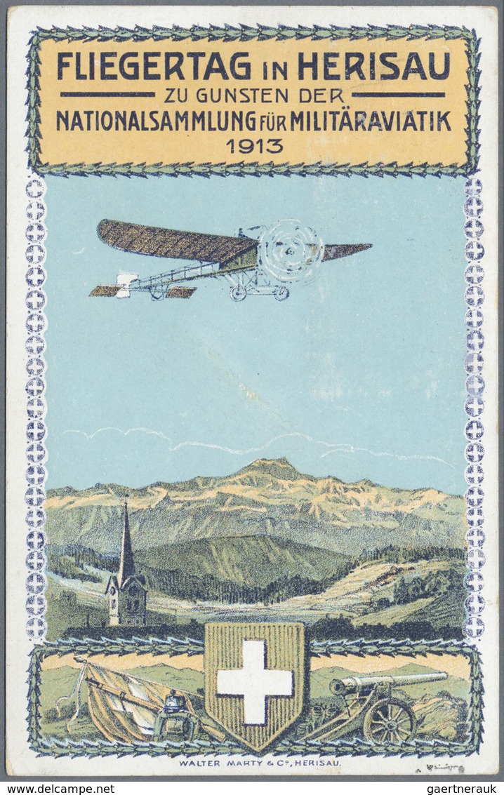 Br Schweiz - Halbamtliche Flugmarken: 1913: 50 C "Harisau-Niederglatt", Fehlerfrei Auf Frischer Flugpos - Oblitérés