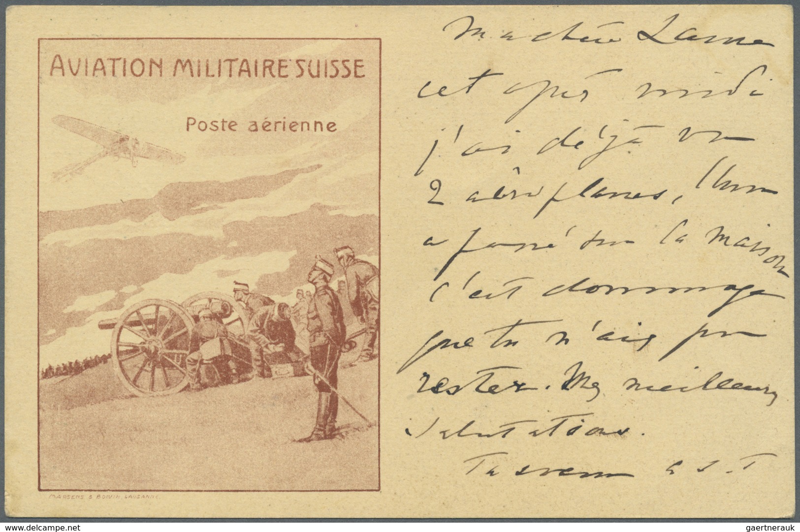 GA Schweiz - Halbamtliche Flugmarken: 1913, Flugtag Lausanne 15.6., 5 C. Ganzsachenkarte Mit Offizielle - Oblitérés