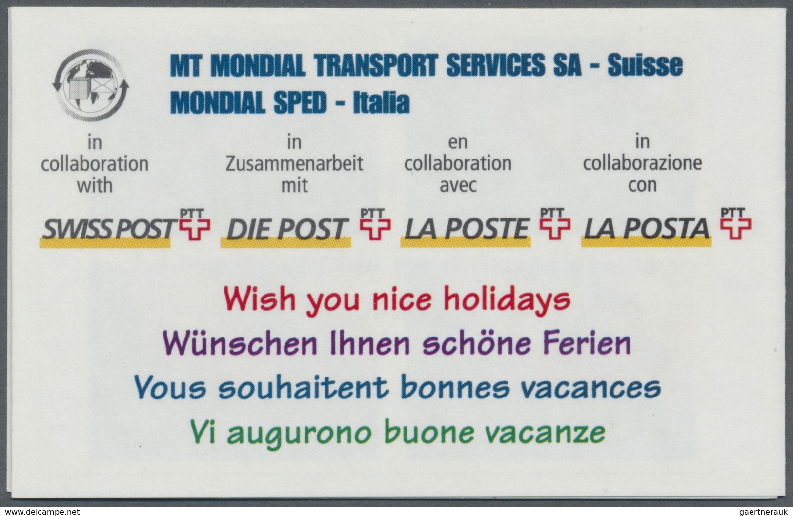 ** Schweiz - Besonderheiten: 1996/1998, Swiss Post International, Touristenmarken, Fünf Markenheftchen - Andere & Zonder Classificatie
