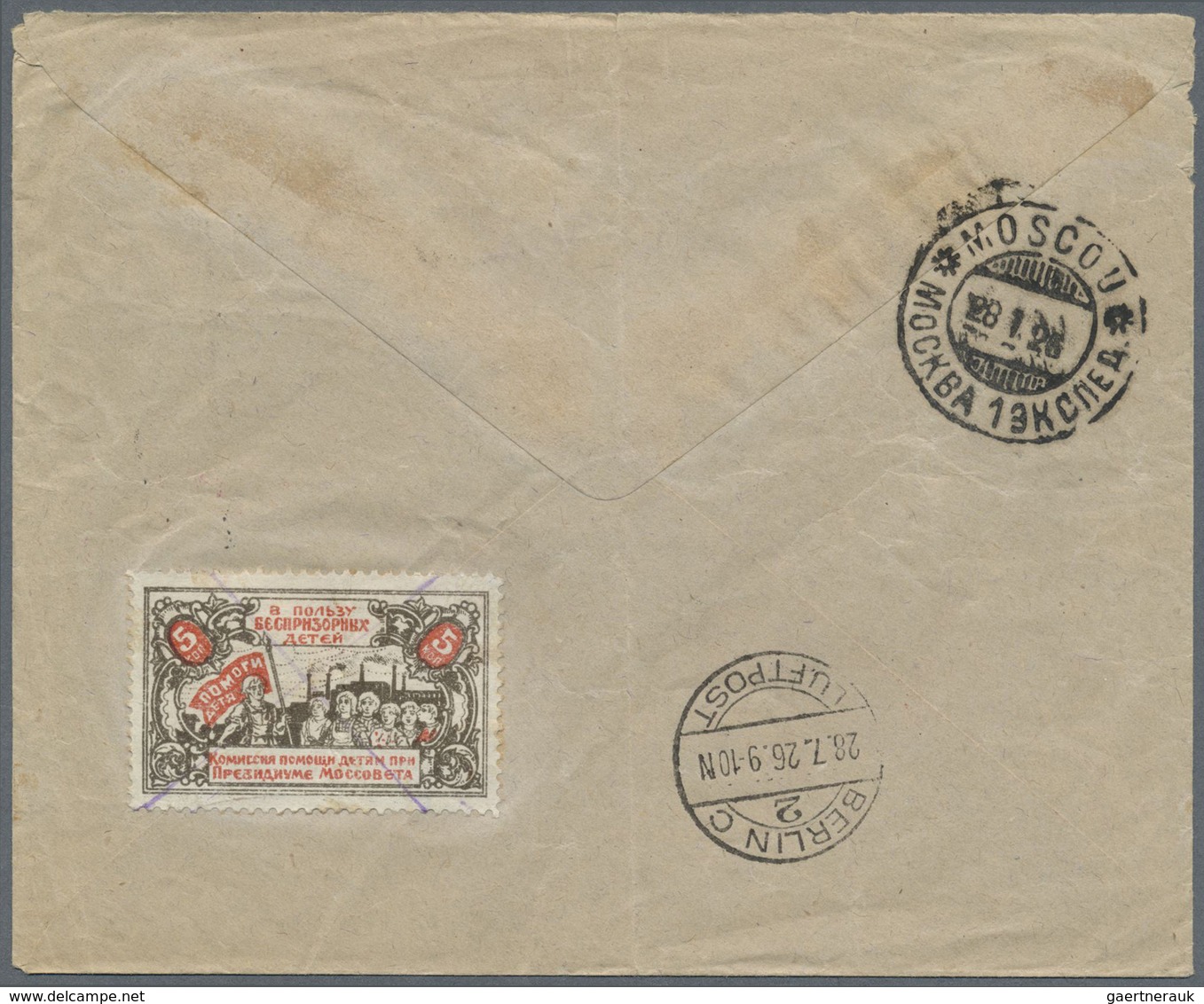 Br Sowjetunion: 1926, 27.7., Air Mail Letter From MOSKOW, Franked With 7 And 14 Kop Esperanto Congress - Brieven En Documenten