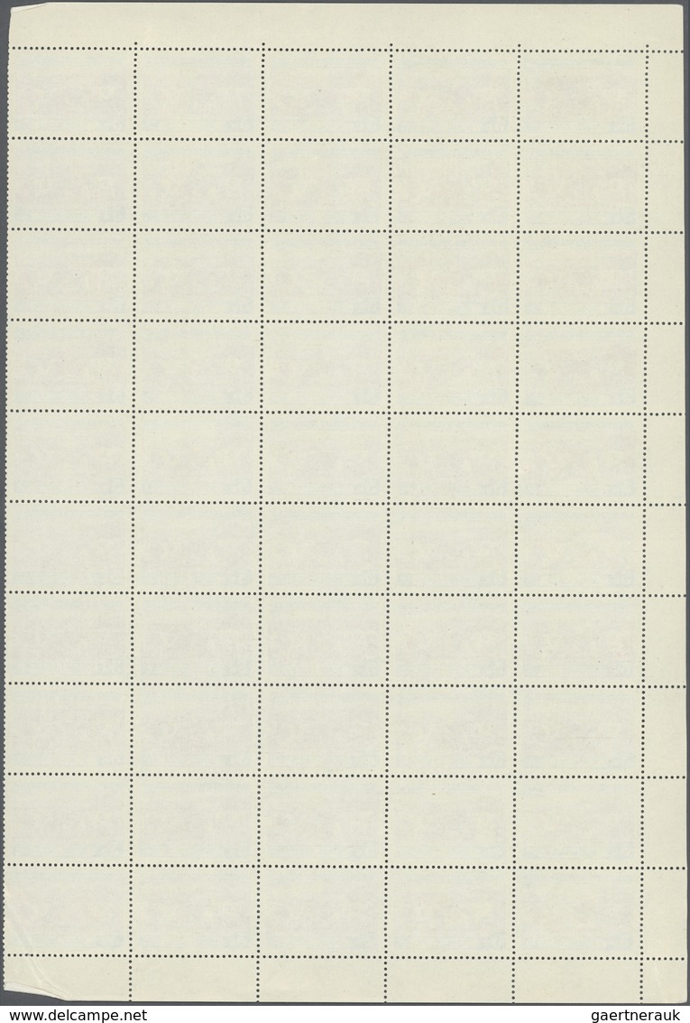 ** Sowjetunion: 1961, 3 K Agriculture Sheet Of 50 Stamps Without Right Margin And With Variouse Varitie - Brieven En Documenten