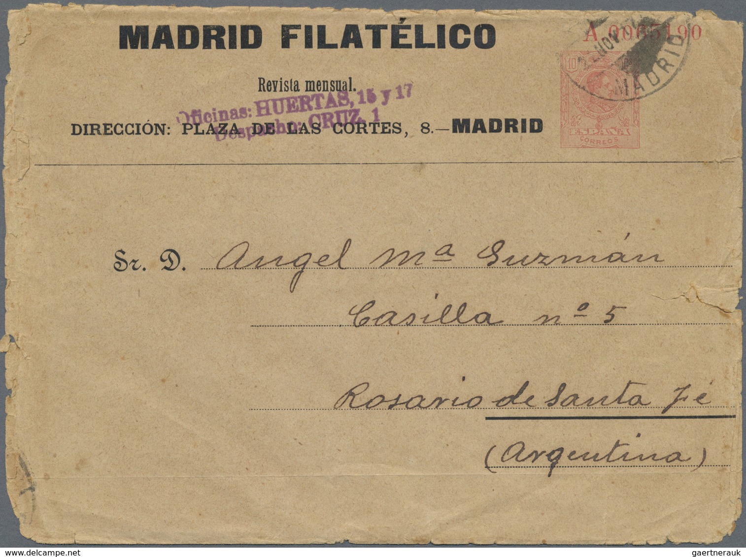 GA Spanien: 1910/1933: Two Private Postal Stationery Items, With 1910 'King Alfons XIII.' 10c Wrapper S - Gebruikt