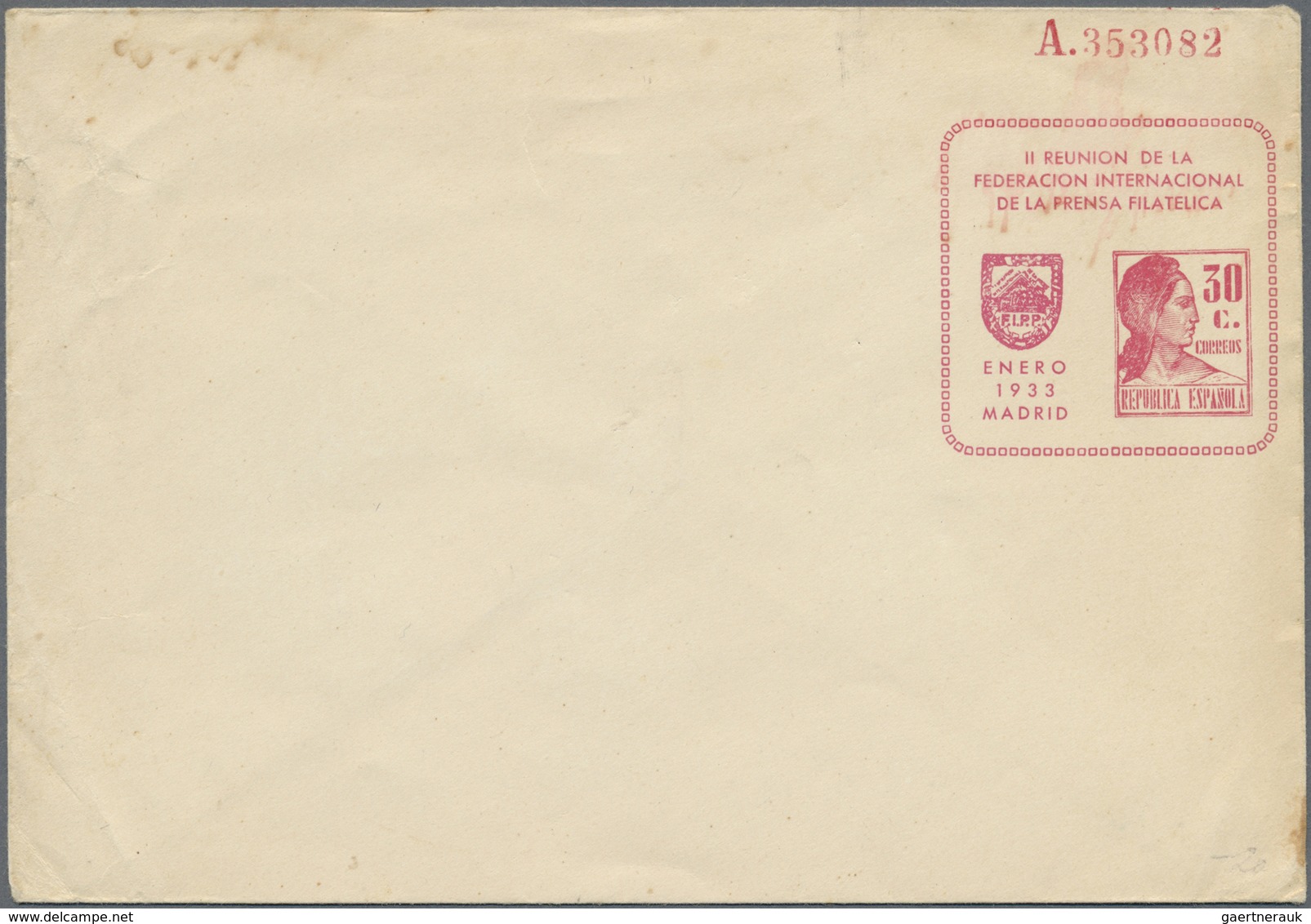 GA Spanien: 1910/1933: Two Private Postal Stationery Items, With 1910 'King Alfons XIII.' 10c Wrapper S - Oblitérés