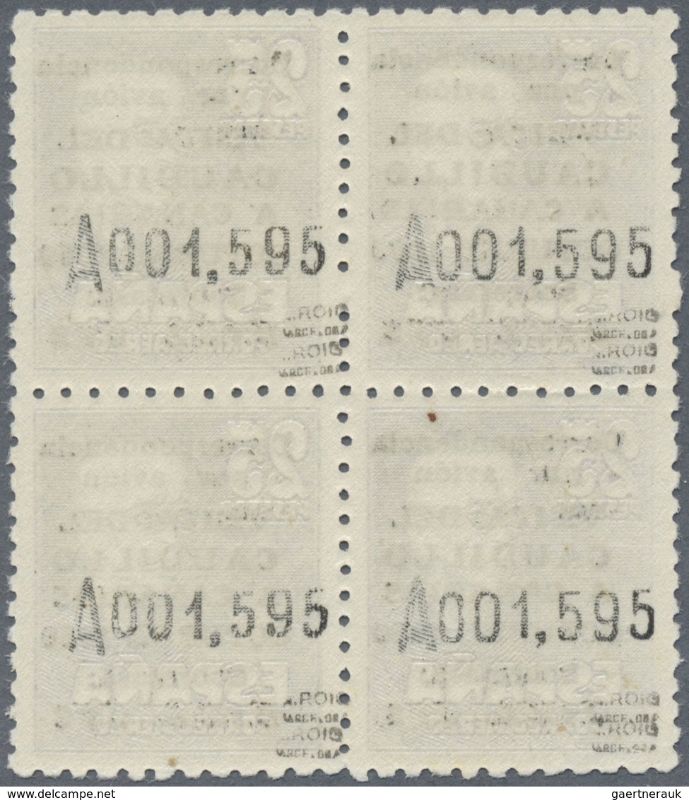 ** Spanien: 1950, Canary Island Visit, 25pts. With Control Number "A001.595", Block Of Four, Unmounted - Oblitérés