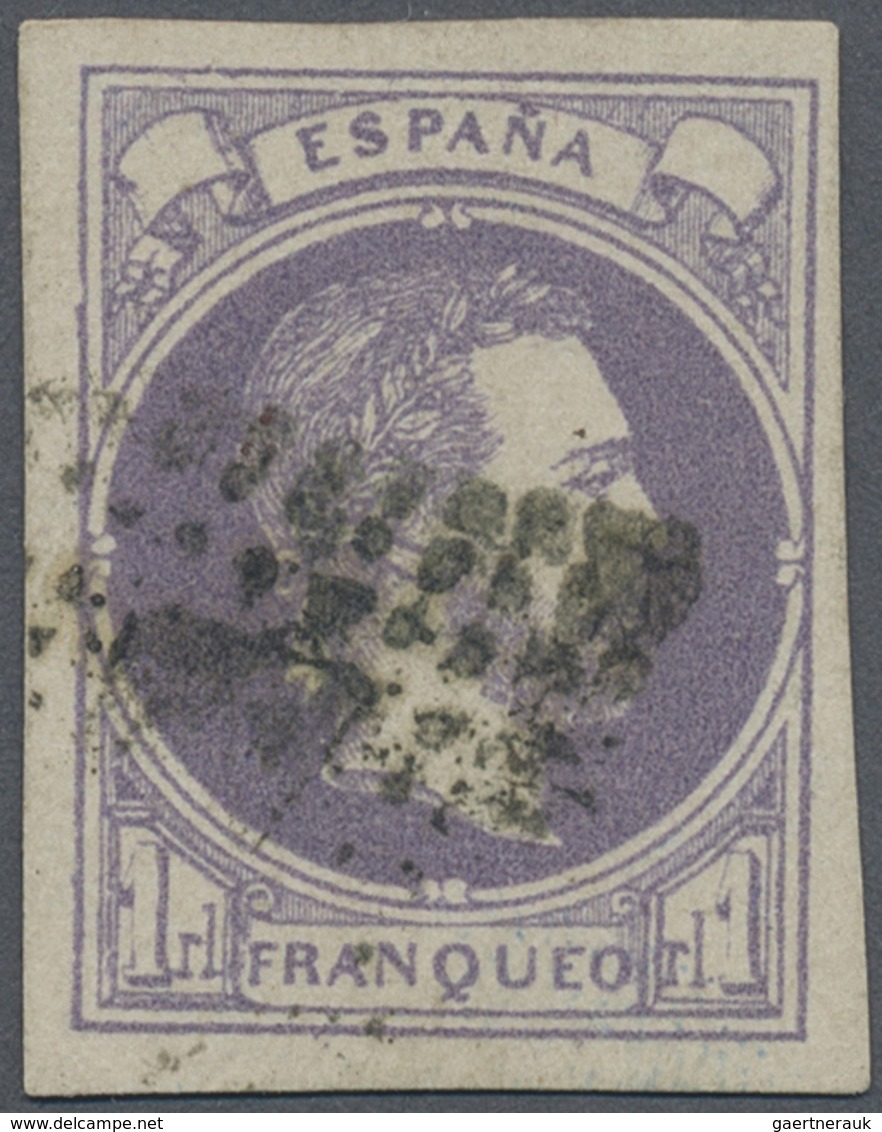 O Spanien - Carlistische Post: 1874, 1 Real Violet, Used, Wide Margins At All Four Sides, Signed. - Carlistes