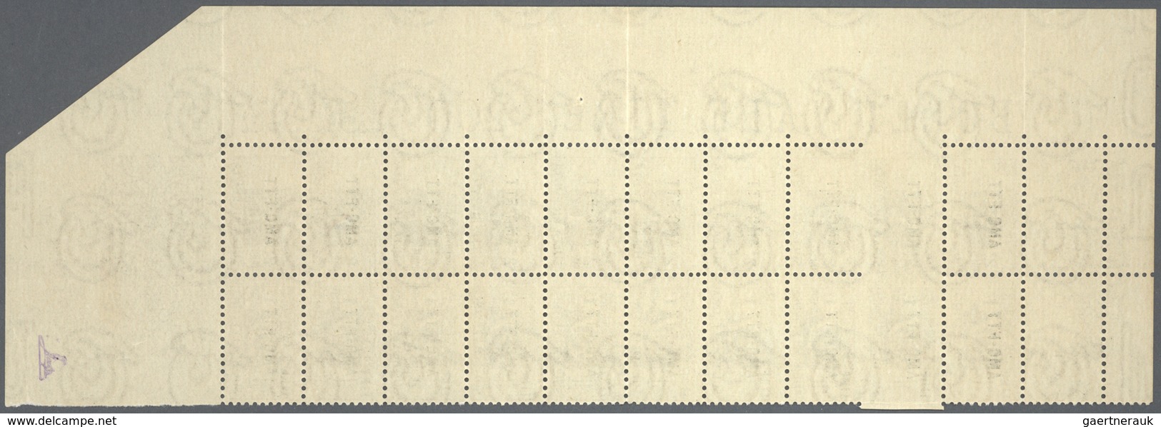 ** Triest - Zone A - Paketmarken: 1950, 1l. Bistre, Marginal Block Of Ten, Two Stamps (2nd Row From Top - Postpaketen/concessie