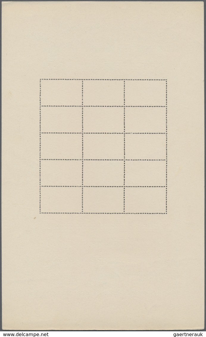 O/(*) Tschechoslowakei: 1934, Hymnen-Schmuckbogen 1 Kr. Braunlila Und 2 Kr. Kobaltblau In Originalmappe Mi - Lettres & Documents