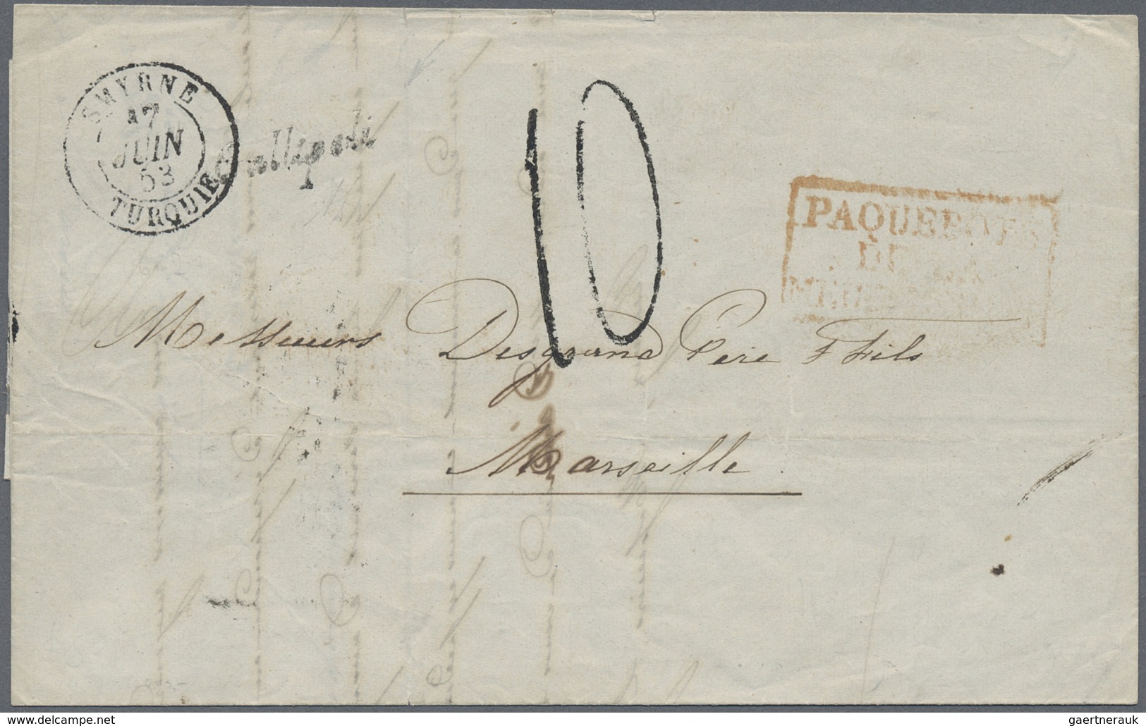 Br Türkei - Vorphilatelie: 1853: "GALLIPOLI" Clear Strike Of The Rare Postmark Of The French Post Offic - ...-1858 Voorfilatelie