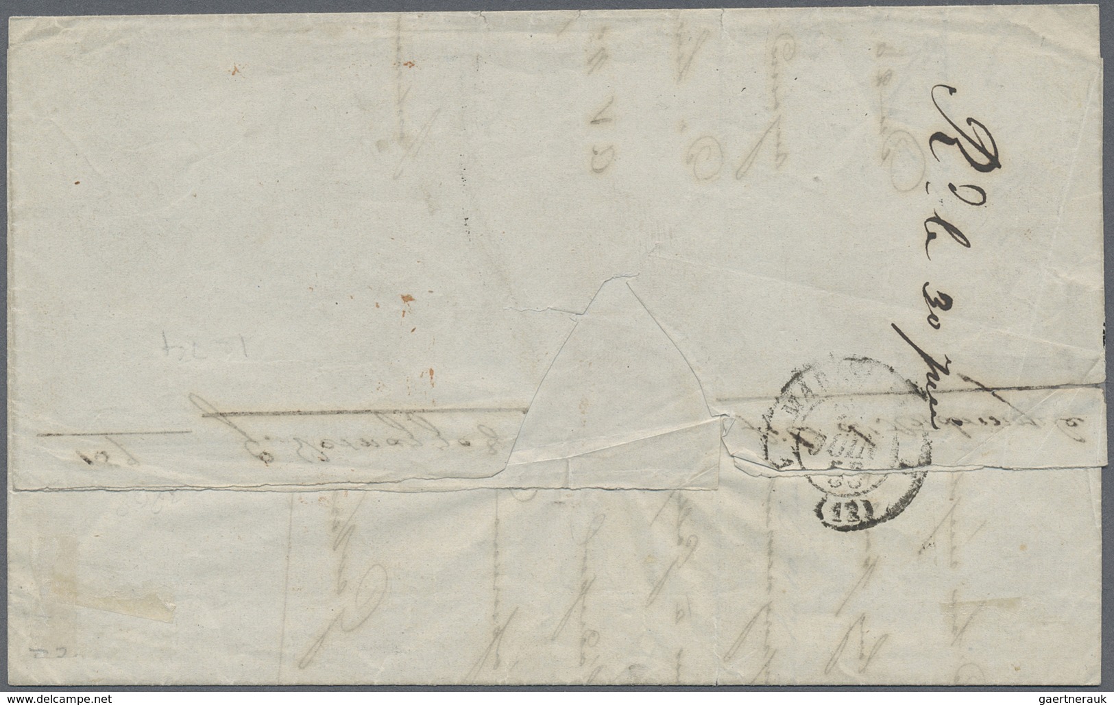 Br Türkei - Vorphilatelie: 1853: "GALLIPOLI" Clear Strike Of The Rare Postmark Of The French Post Offic - ...-1858 Préphilatélie