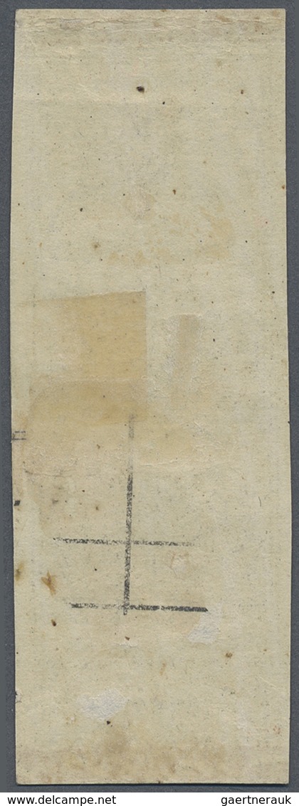 * Türkei: 1864, 3rd Print 1 Pi. Black On Slate-grey Surface Coloured Thick Paper, A Fine Mint 'head-to - Brieven En Documenten