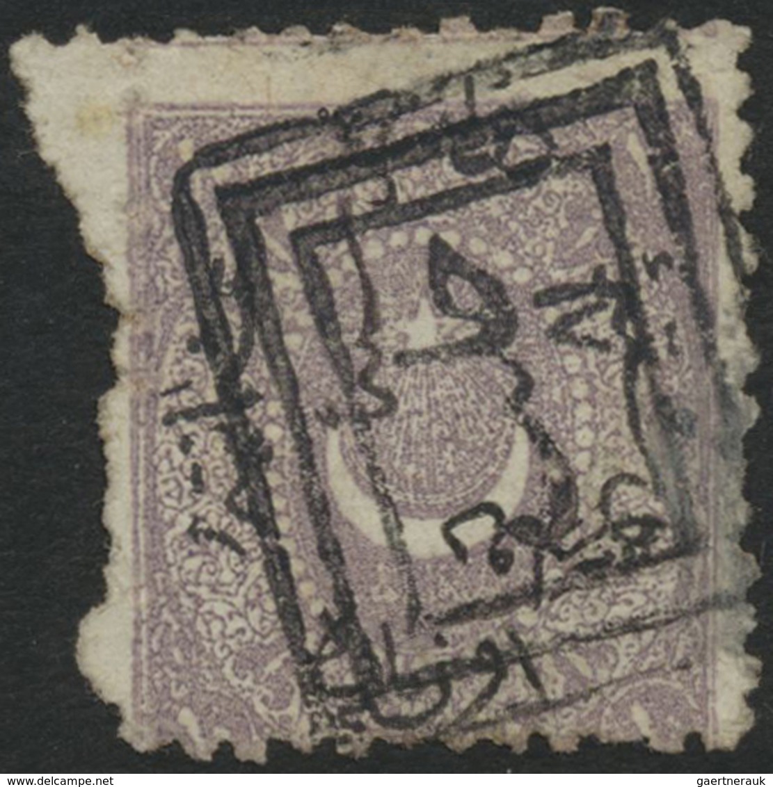 O Türkei: 1868, 10 Para Dull Violet Showing Very Scarce Variety "double Inscription One Inverted", Hal - Brieven En Documenten