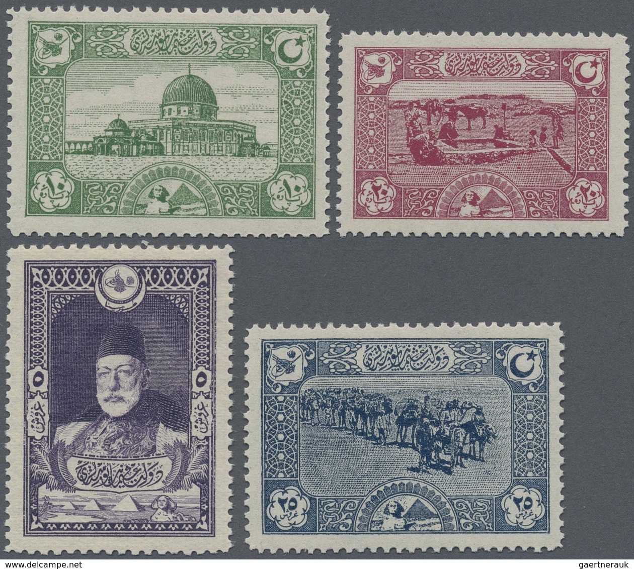 ** Türkei: 1917, Mount Sinai Four Unissued Values, Mint Never Hinged, Very Fine, Michel Catalogue Value - Lettres & Documents