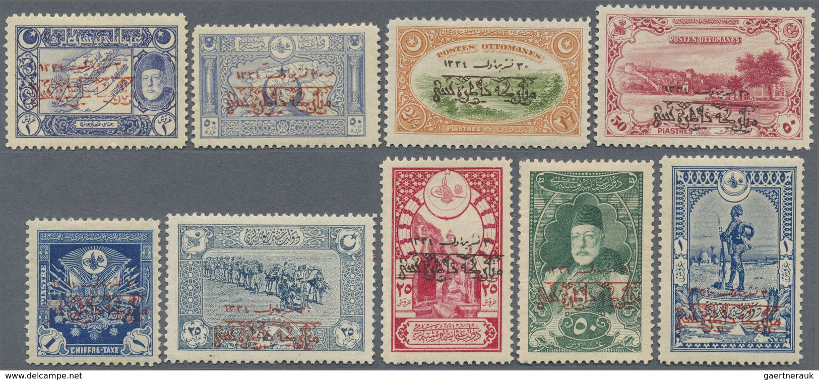 * Türkei: 1919, Armistice Complete Set Of 13 Values Mint Hinged, Fine And Scarce! Michel Catalogue Val - Brieven En Documenten