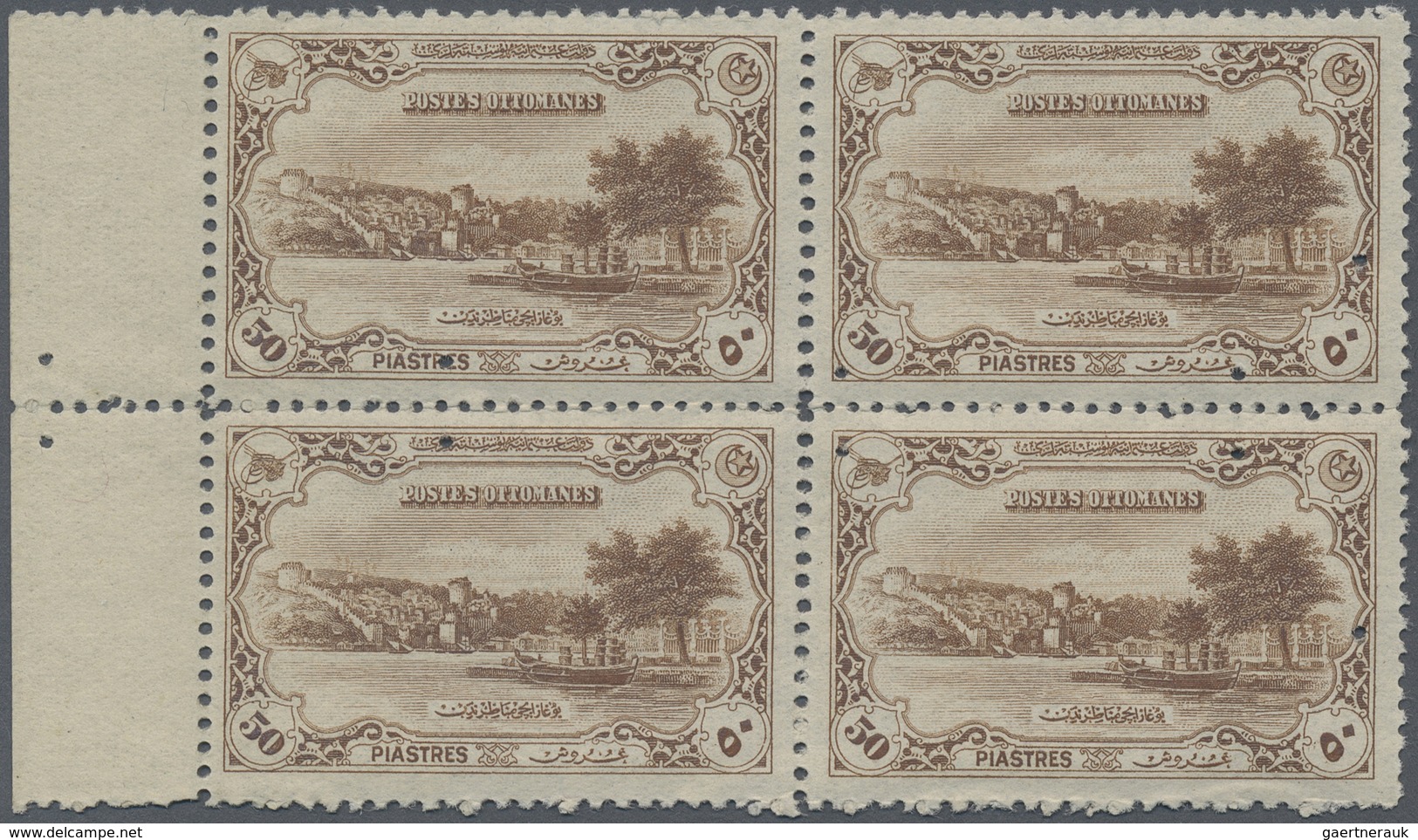 ** Türkei: 1920, Complete Set Of Second London Printing Mint Never Hinged In Blocks Of Four With SPECIM - Lettres & Documents