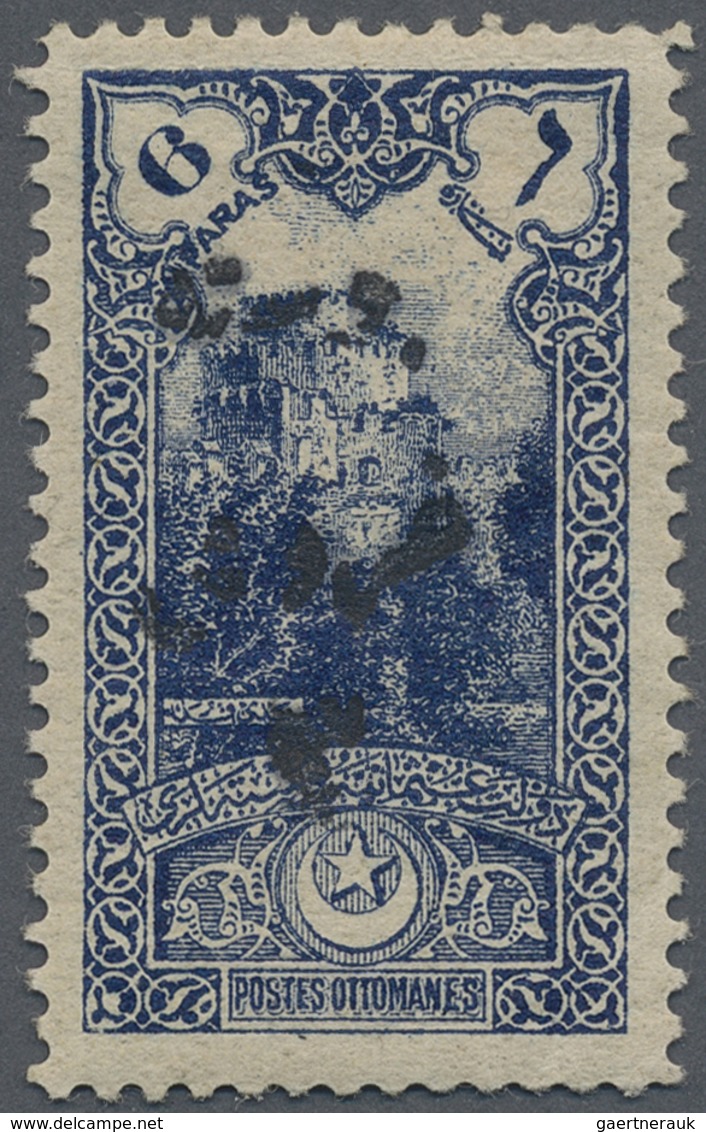 * Türkei: 1920, TURKEY IN ASIA : Black Overprint Type II Variety "short 3" On 3 Pia. On 6 Pa. Deep Blu - Lettres & Documents