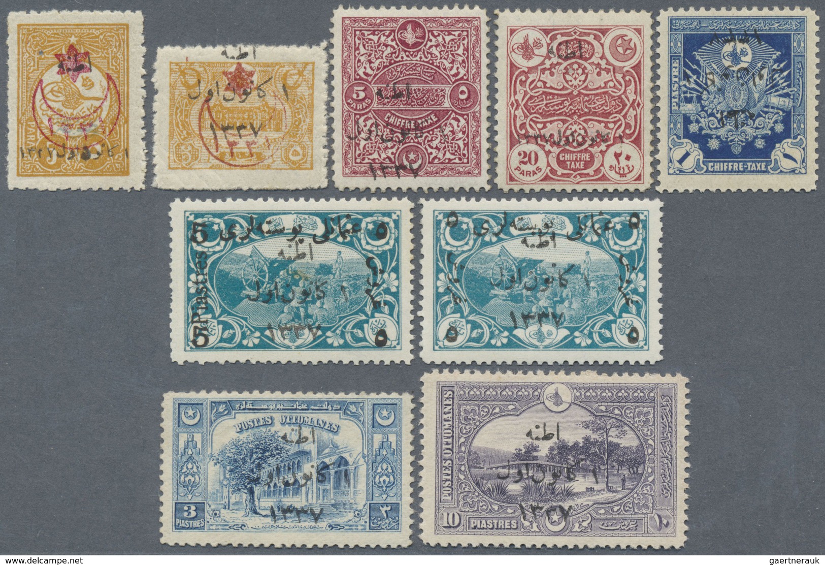 ** Türkei: 1921, First Adana Issue Complete Mint Never Hinged Set Of 13 Values, Very Fine With Usual Gu - Brieven En Documenten