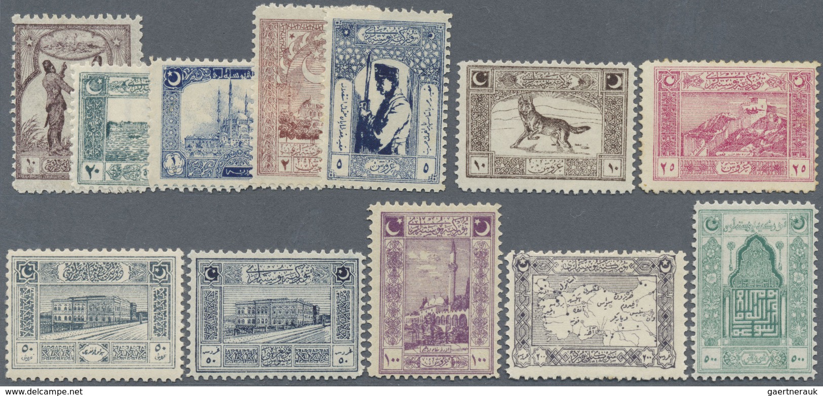 ** Türkei: 1922, Genoa Complete Set Of 12 Values, Mint Never Hinged, Very Fine For This Difficult Issue - Brieven En Documenten