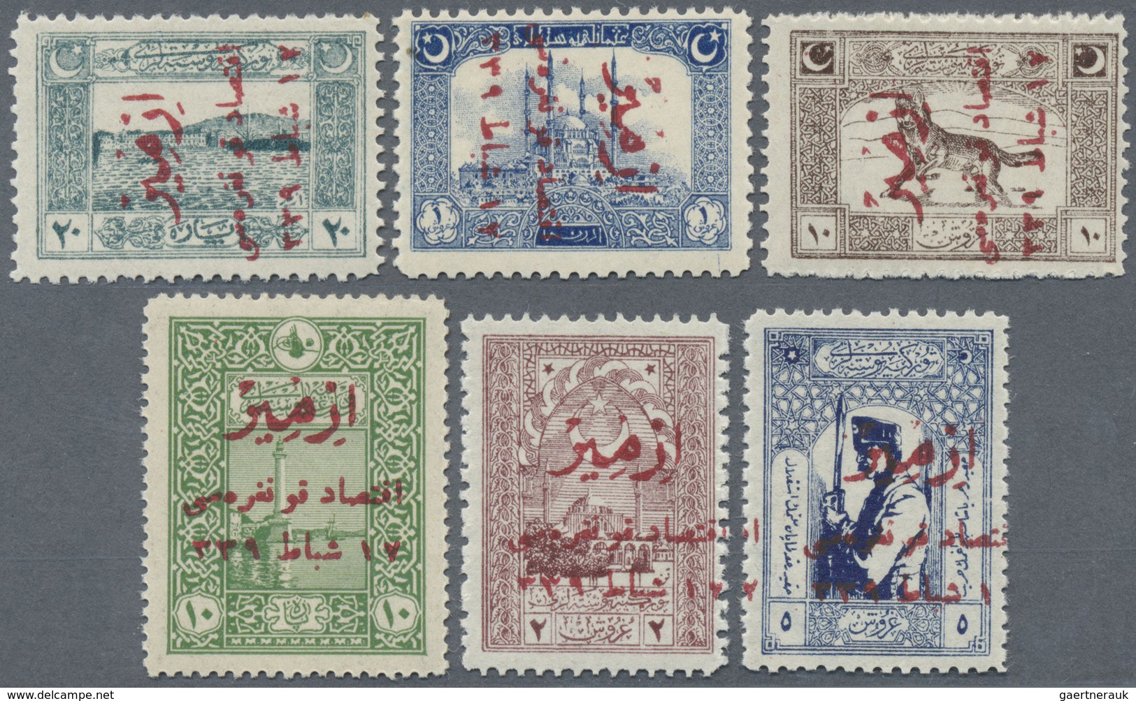 **/* Türkei: 1923, Izmir Fair Complete Set Of Six Values Mint Never Hinged With Original Gum (20 Para Hin - Brieven En Documenten