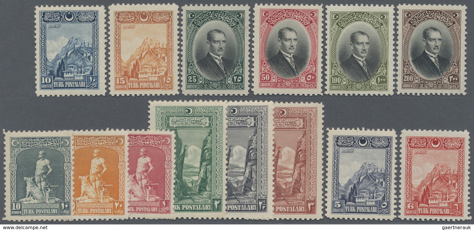 ** Türkei: 1929, Atatürk Third London Printing Issue, Complete Set Of 14 Values Mint Never Hinged, Very - Lettres & Documents