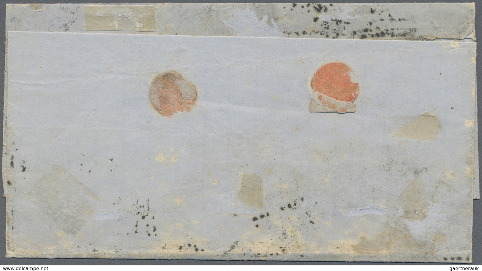 Br Türkei - Portomarken: 1863, Folded Envelope Bearing Postage Due 1 Pia. Redbrown And 2 Pia. Brown, Ti - Strafport