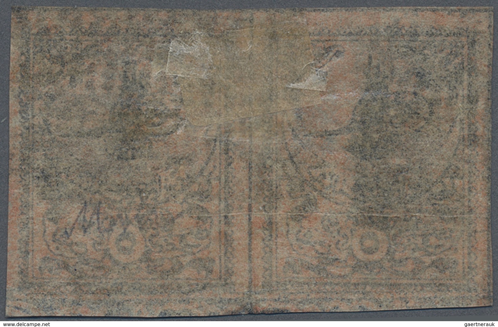 O Türkei - Portomarken: 1863, Postage Due 5pi Black On Brick Clear Cancelled Pair, Full To Wide Margin - Postage Due