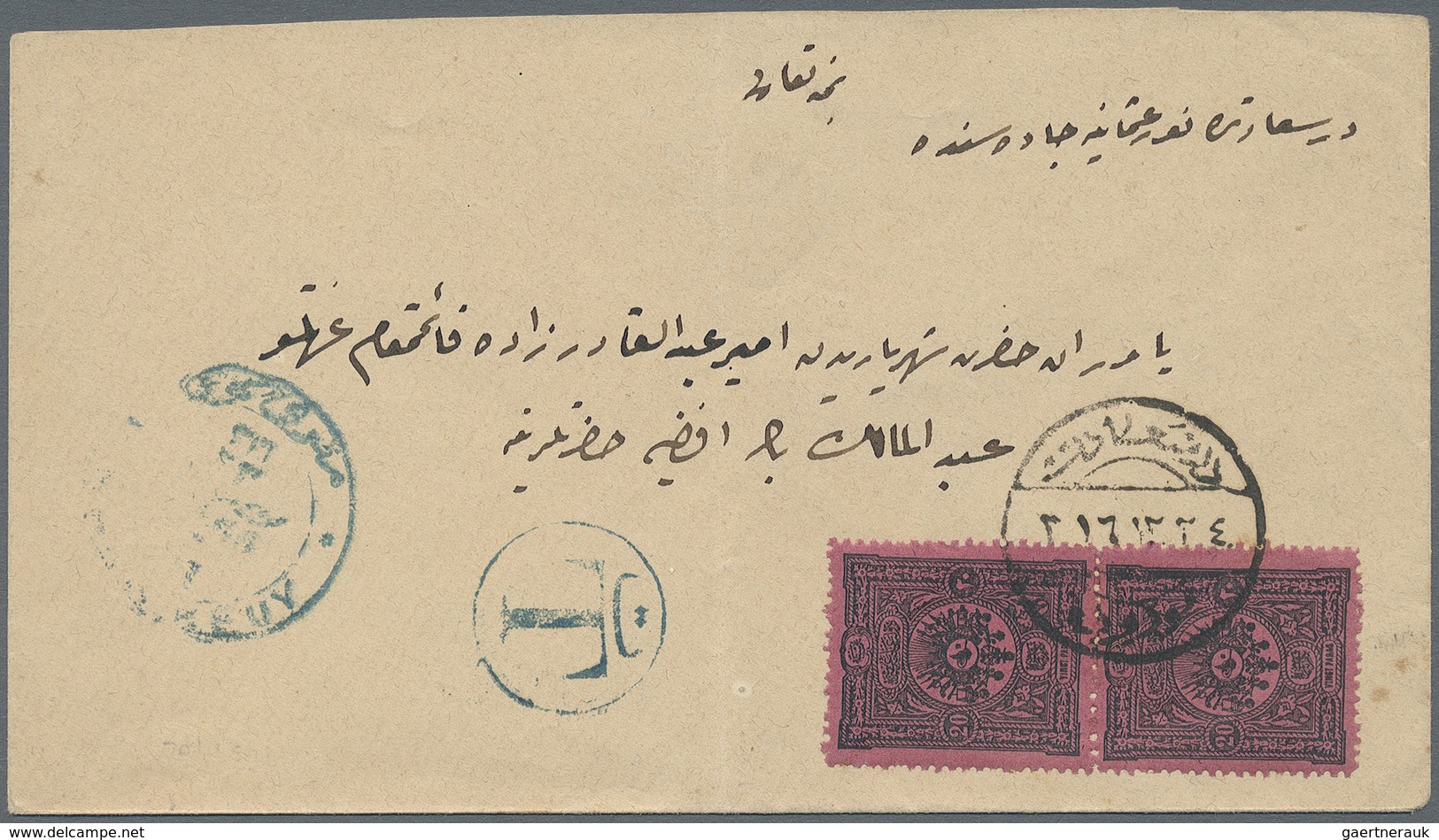 Br Türkei - Portomarken: 1896, Stampless Cover From MAKRIKEUY With Blue "T" In Circle Alongside To Ders - Timbres-taxe