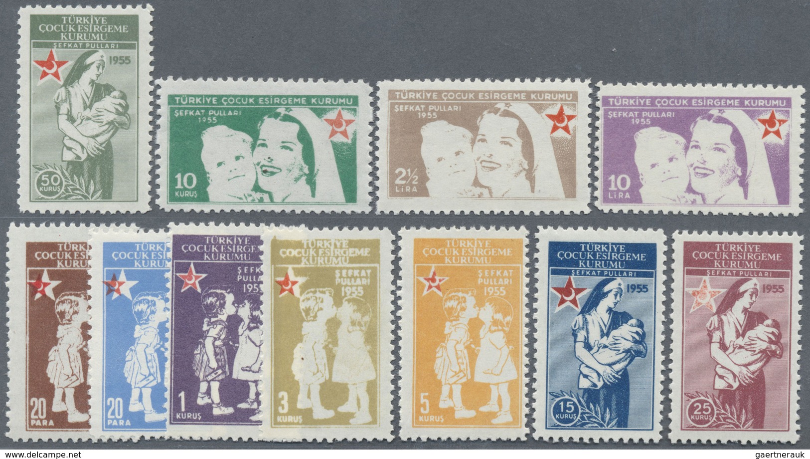 ** Türkei - Zwangszuschlagsmarken Für Den Roten Halbmond: 1955, Red Crescent Charity Stamps Complete Se - Liefdadigheid Zegels