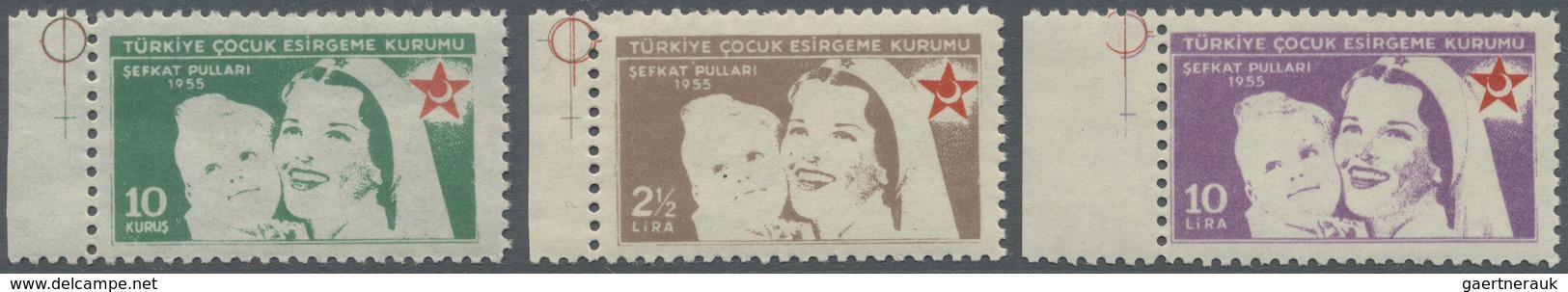 ** Türkei - Zwangszuschlagsmarken Für Den Roten Halbmond: 1955, Complete Set Of 11 Values MNH, (Mi.€ 1. - Timbres De Bienfaisance